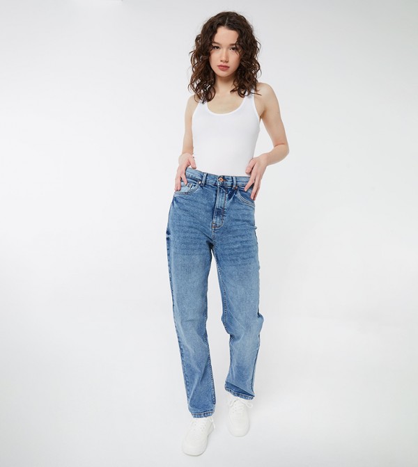 High Rise Straight Leg Jeans
