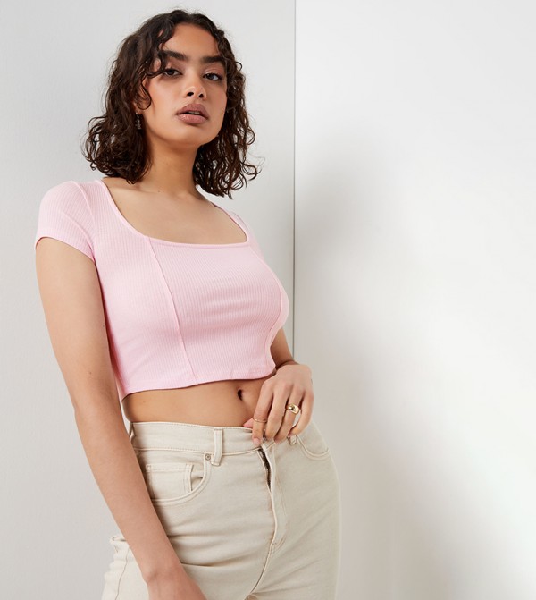 Cropped Bustier T-Shirt