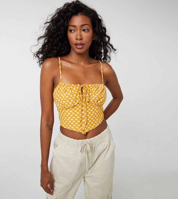 Printed Bustier Tank Top