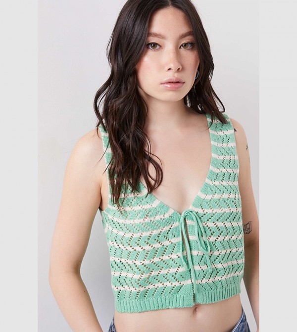 Tie Front Crochet Top
