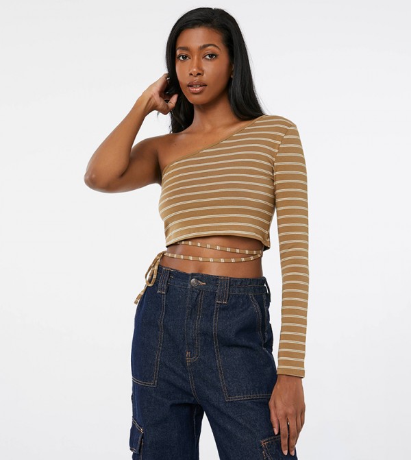 Buy Ardene Striped One Shoulder Top In Multiple Colors 6thStreet