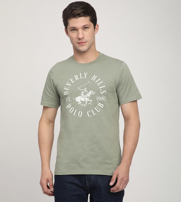 Logo Embroidered Crew Neck T-Shirt