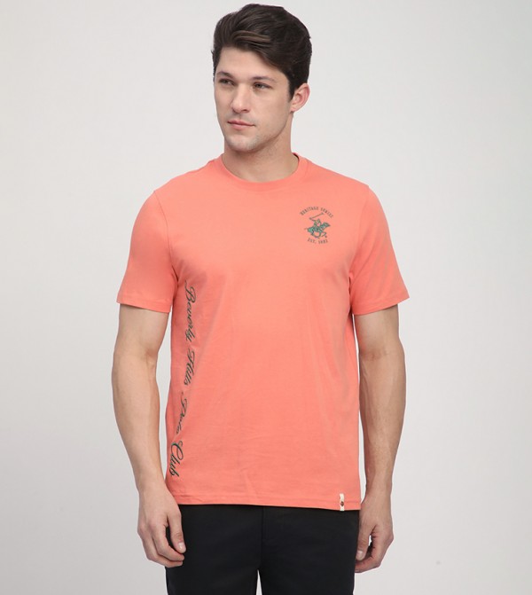 Logo Embroidered Crew Neck T-Shirt