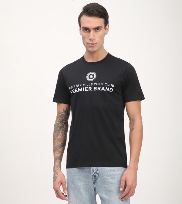 Logo Printed Short Sleeves Casual T-Shirt