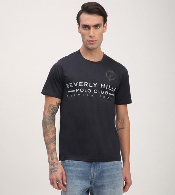 Logo Printed Short Sleeves Casual T-Shirt