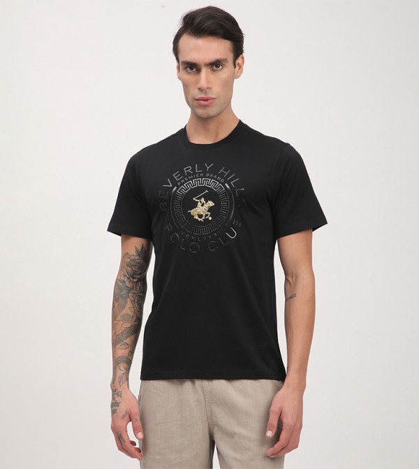 Logo Printed Short Sleeves Casual T-Shirt