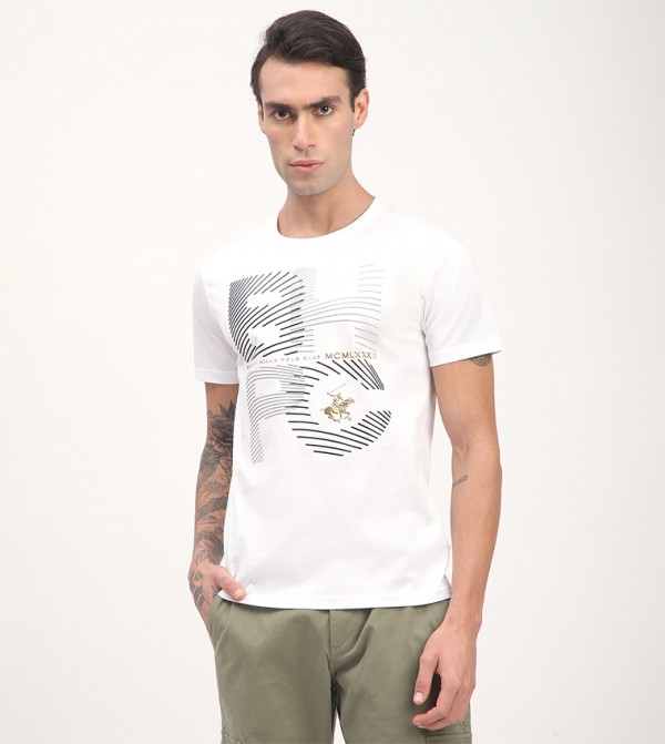 Logo Printed Short Sleeves Casual T-Shirt