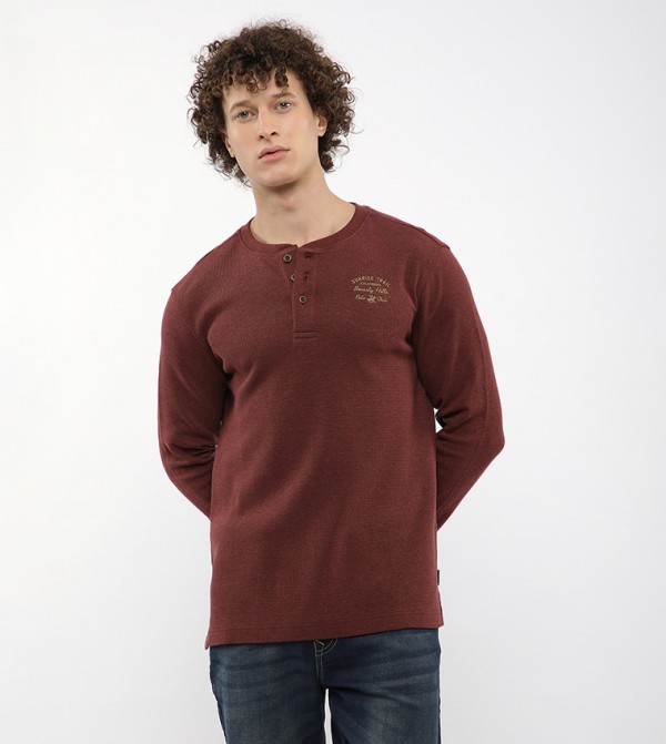 Textured Long Sleeves T-Shirt