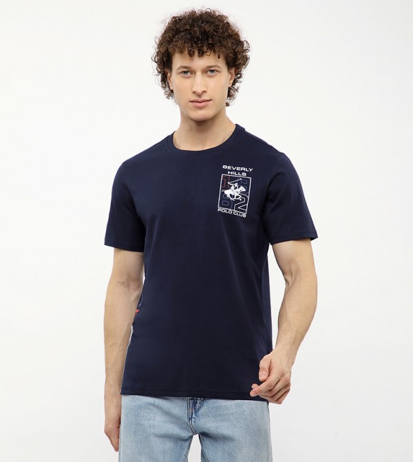 Long Printed Crew Neck T-Shirt