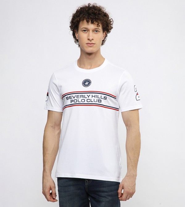 Long Printed Crew Neck T-Shirt