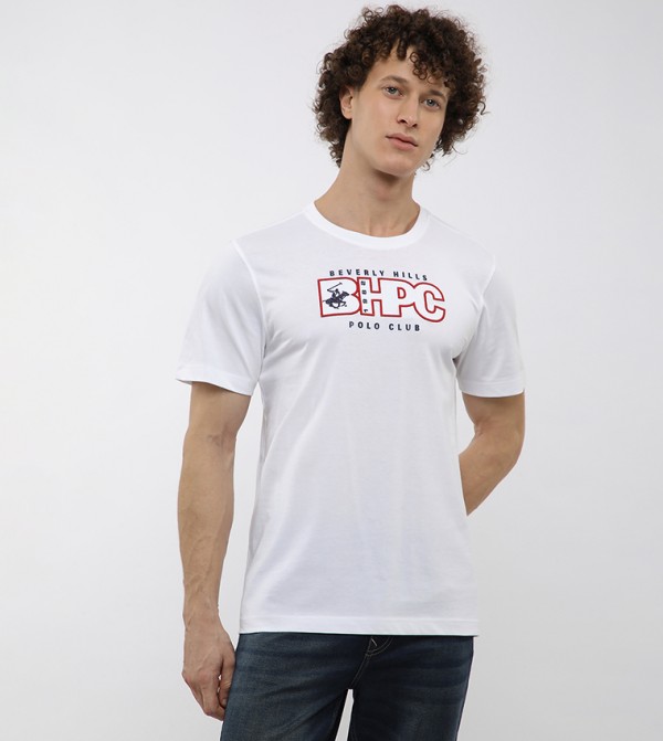 Logo Embroidered Crew Neck T-Shirt