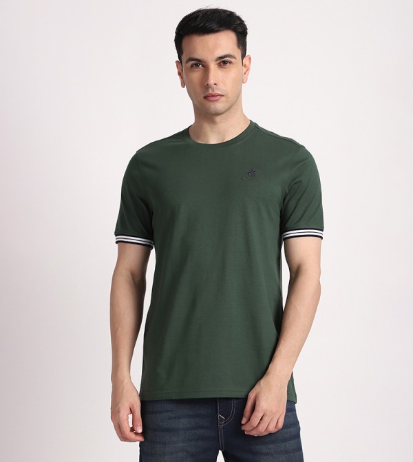 Contrast Tipping Crew Neck T-Shirt