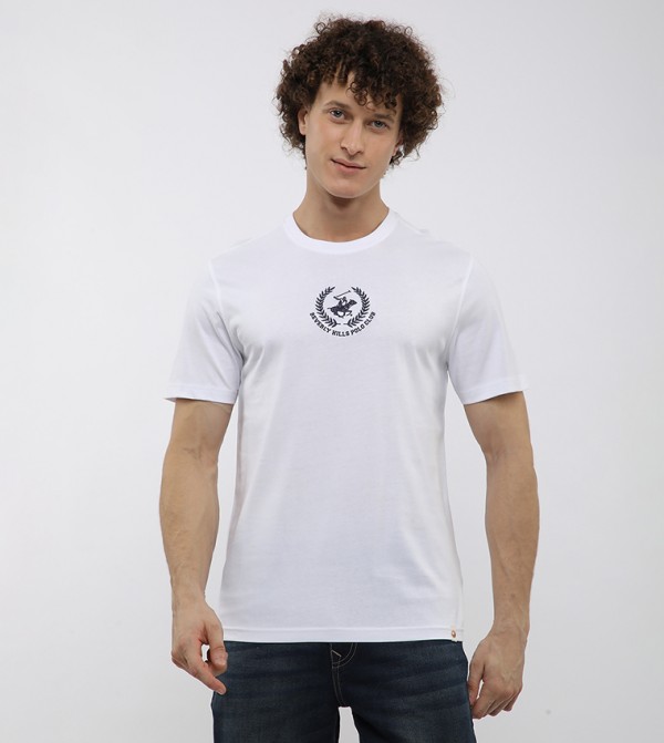 Logo Embroidered Crew Neck T-Shirt