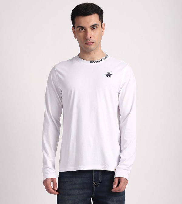 Logo Embroidered Long Sleeves T-Shirt