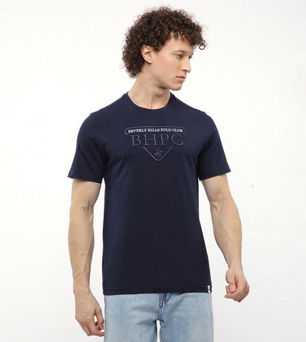Logo Embroidered Crew Neck T-Shirt