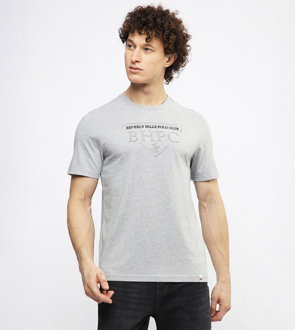 Logo Embroidered Crew Neck T-Shirt