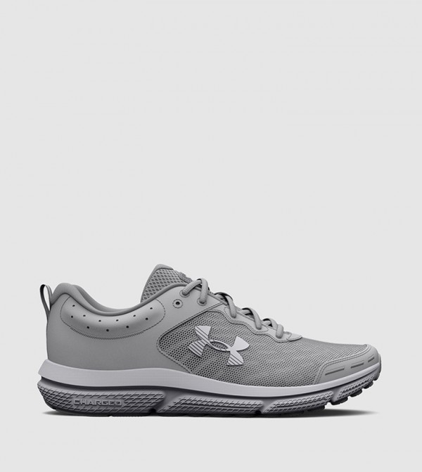 Buy Under Armour Charged Assert 10 Lace Up Running Shoes In Grey ...