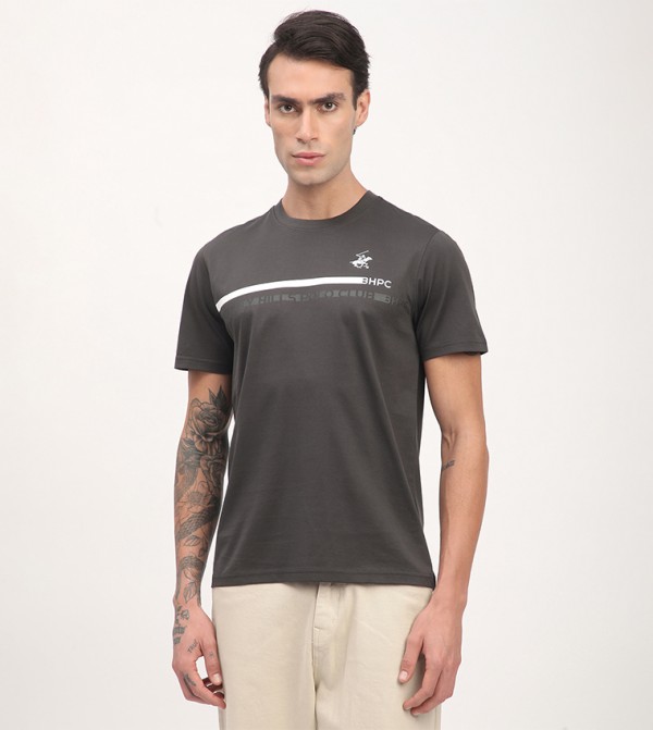 Logo Printed Short Sleeves Casual T-Shirt