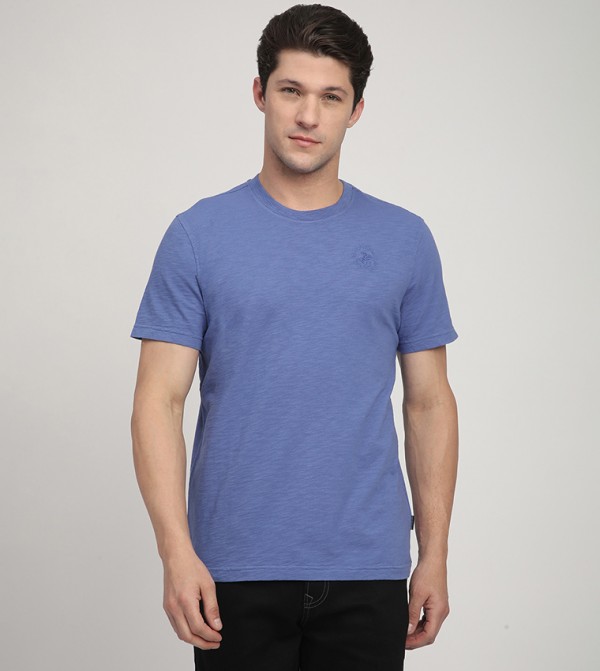 Logo Embroidered Crew Neck T-Shirt
