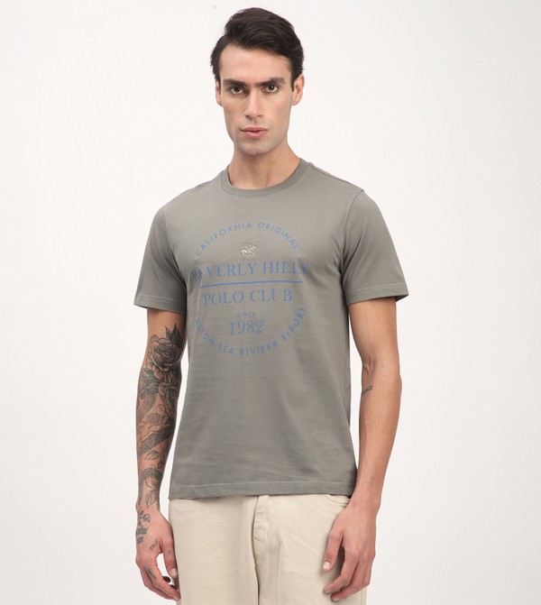 Logo Printed Short Sleeves Casual T-Shirt