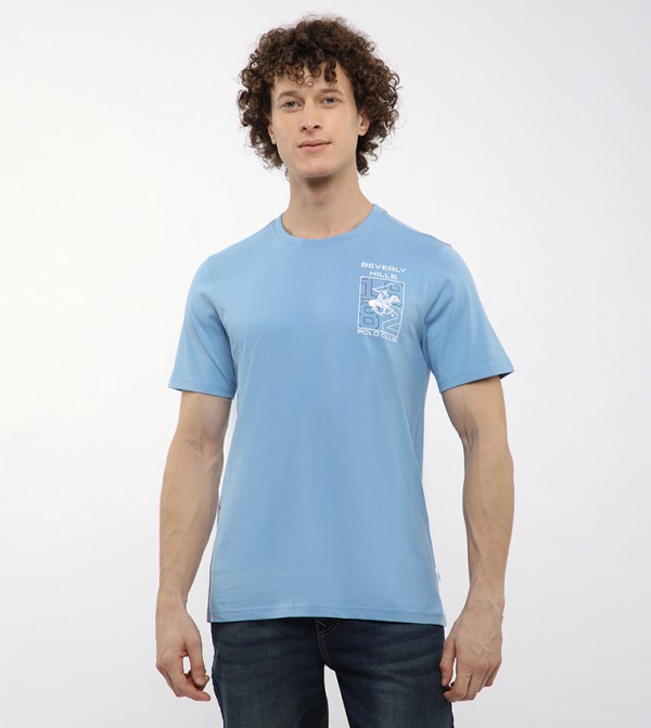 Long Printed Crew Neck T-Shirt