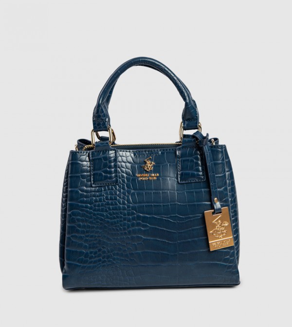 Croc Textured Satchel Bag