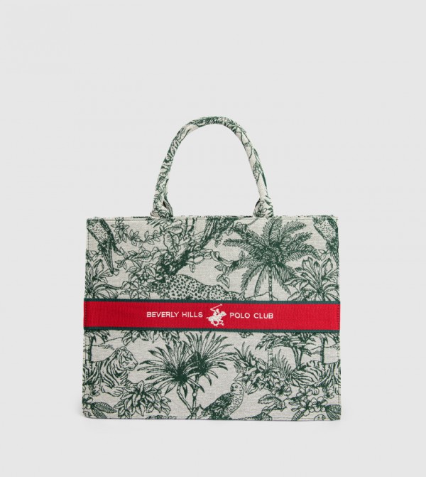 Printed Zippered Mini Tote Bag