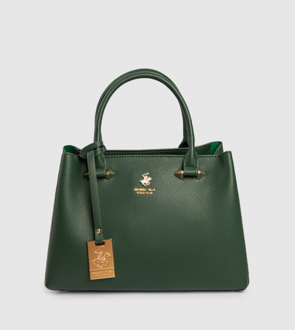 Logo Detail Zippered Satchel Bag