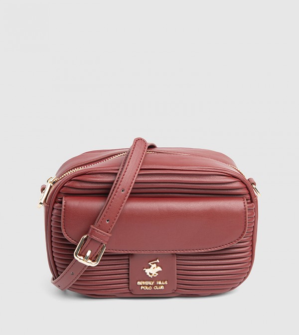 Textured Front-Pocket Crossbody Bag