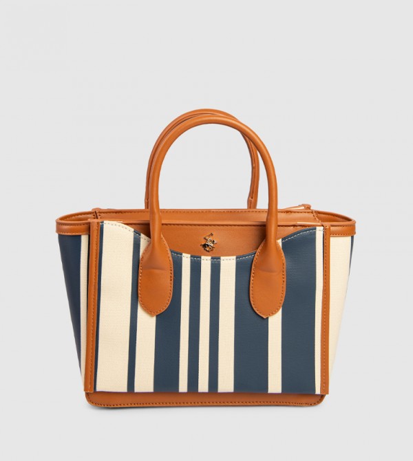 Striped Satchel Bag