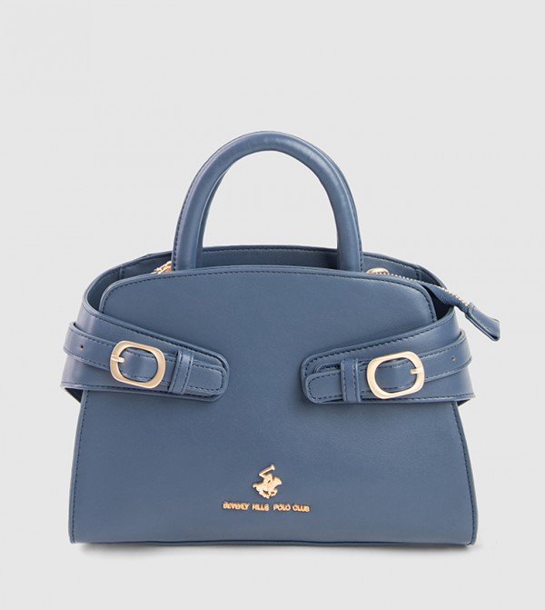 Textured Zip-Closure Satchel Bag