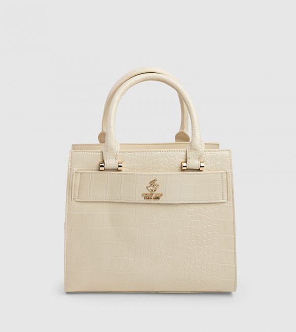 Textured Zip-Closure Satchel Bag