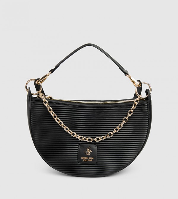 Textured Chain-Link Shoulder Bag