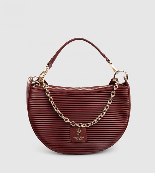 Textured Chain-Link Shoulder Bag