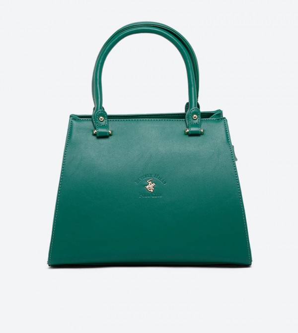 Ladies Handbag With 2 Handles + Detachable Shoulder Strap-Ksa Green