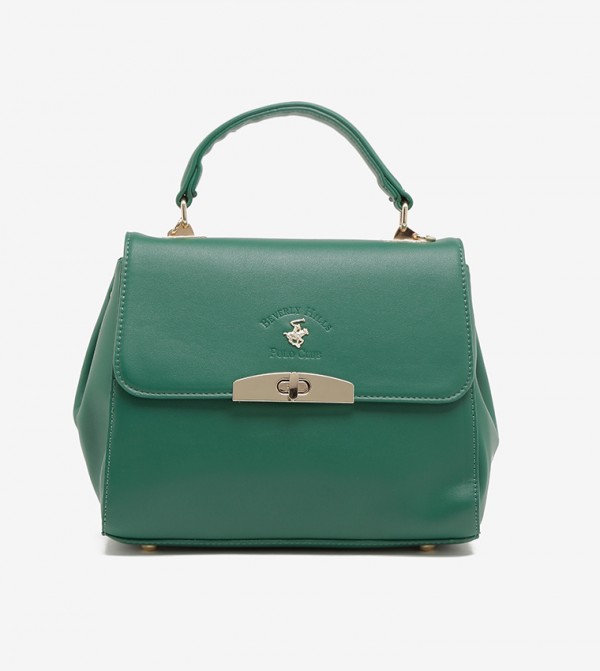 Ladies Handbag With 1 Handle + Detachable Shoulder Strap-Ksa Green
