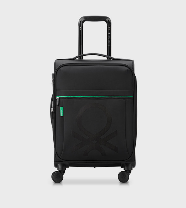 COLOR BLOCK Softside 4 Double Wheel Expandable Cabin Luggage Trolley Bag, 55cm