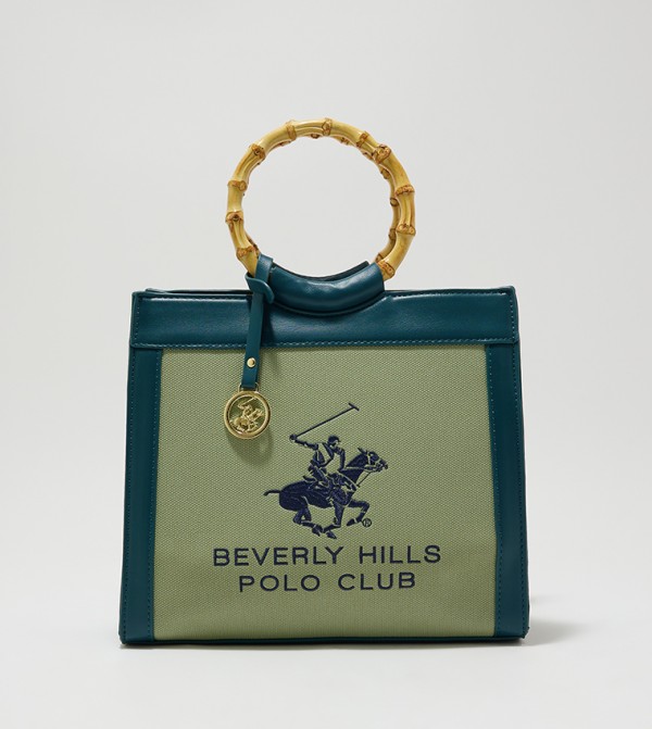 Logo Embroidered Hoop Handle Bag