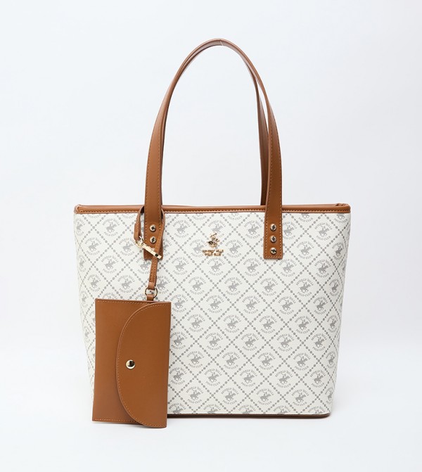 حقيبة توت بنقشة شعار 