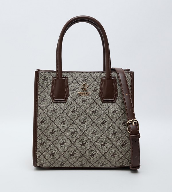 حقيبة توت بنقشة شعار 