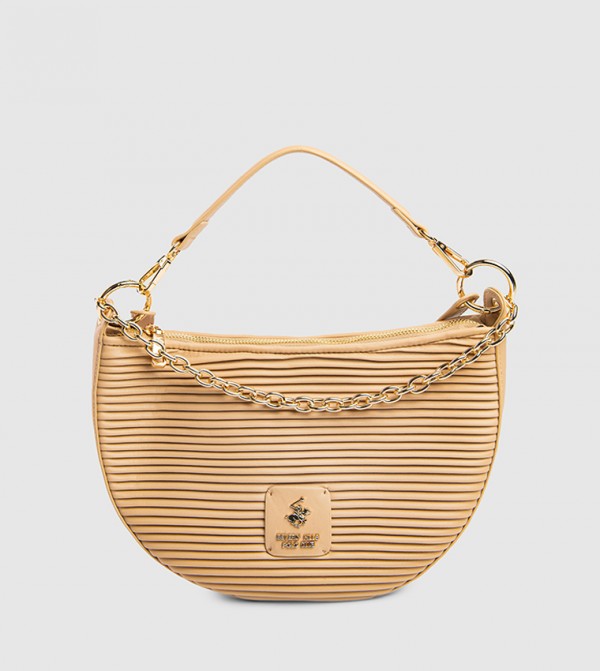Textured Chain-Link Shoulder Bag