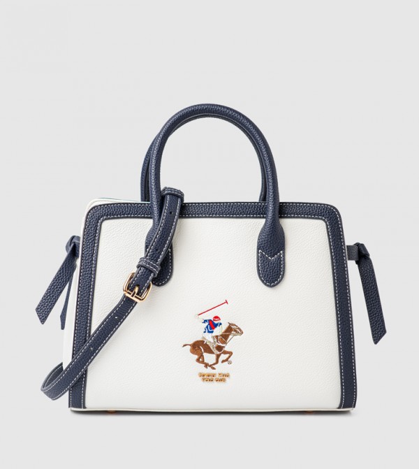 Contrast Trim Satchel Bag