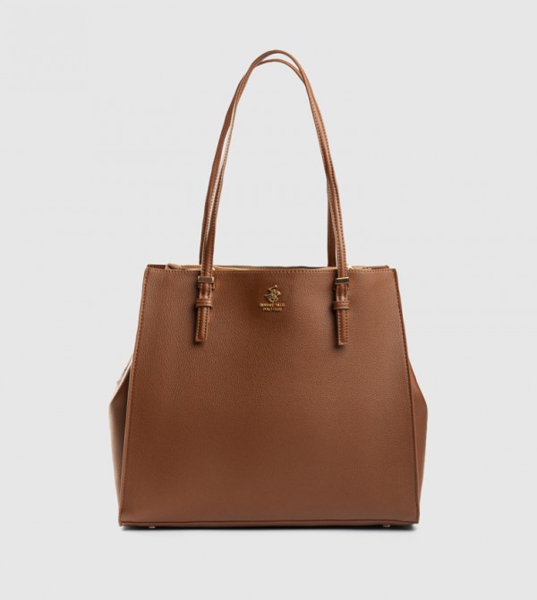Logo Metal Zippered Tote Bag