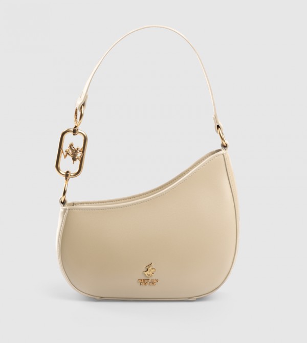 Logo Metal Asymmetric Shoulder Bag