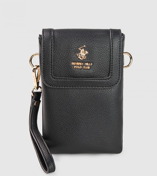 Logo Detail Flap Phone Crossbody Bag