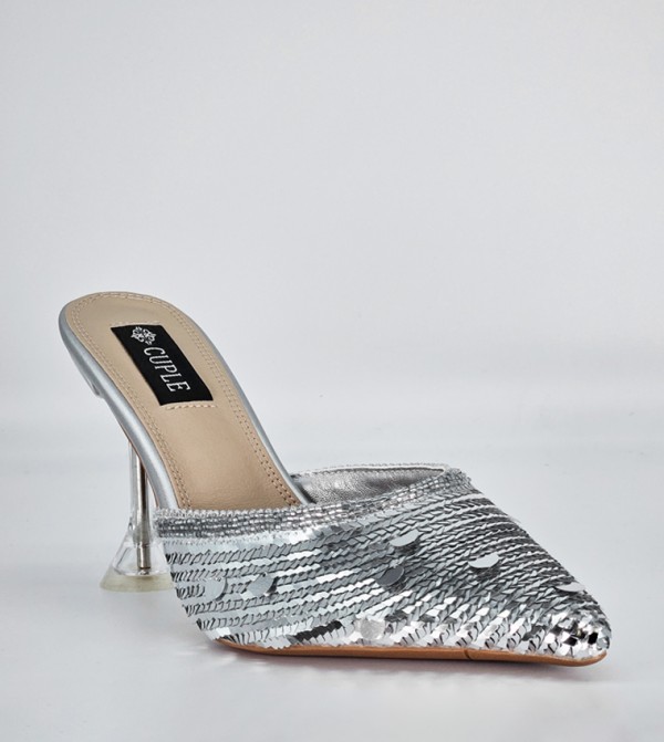 Embellished Pointed Toe Mules