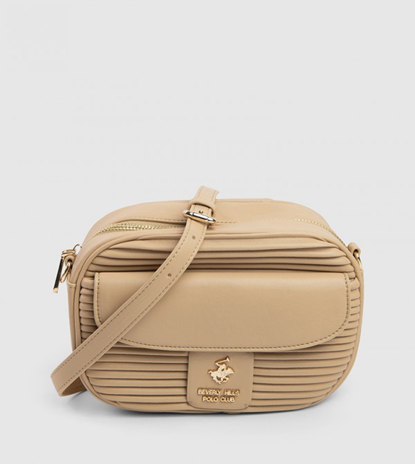 Textured Front-Pocket Crossbody Bag
