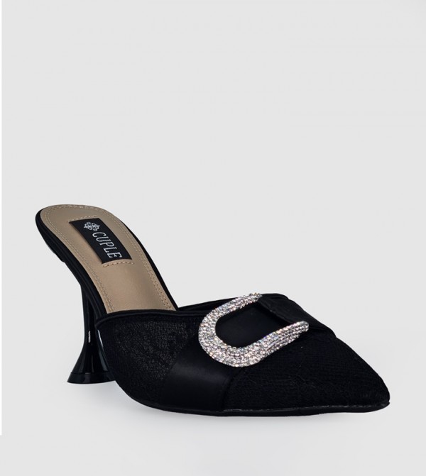 Embellished Pointed Toe Mules