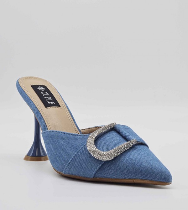 Embellished Pointed Toe Mules