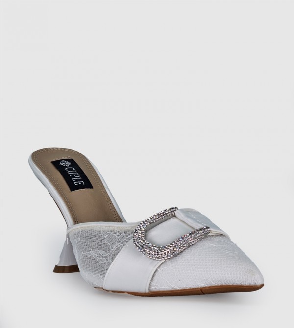 Embellished Pointed Toe Mules